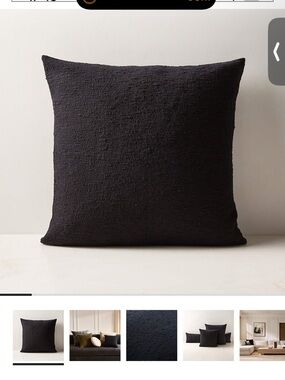 CB2 Black Textured Bouclé Accent Pillow